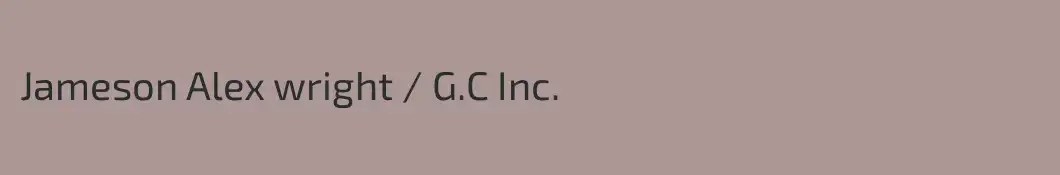 Jameson Alex wright / G.C Inc.